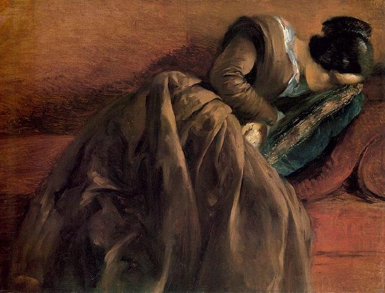 Sister Emily Sleeping, Adolph von Menzel